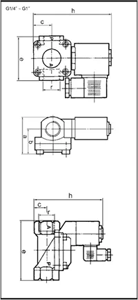 Válvula solenoide de latón de 2/2 vías, Serie 0955