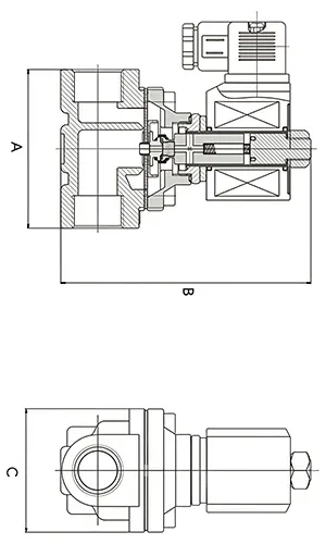 Válvula solenoide de 2/2 vías de acero inoxidable, Serie 2S